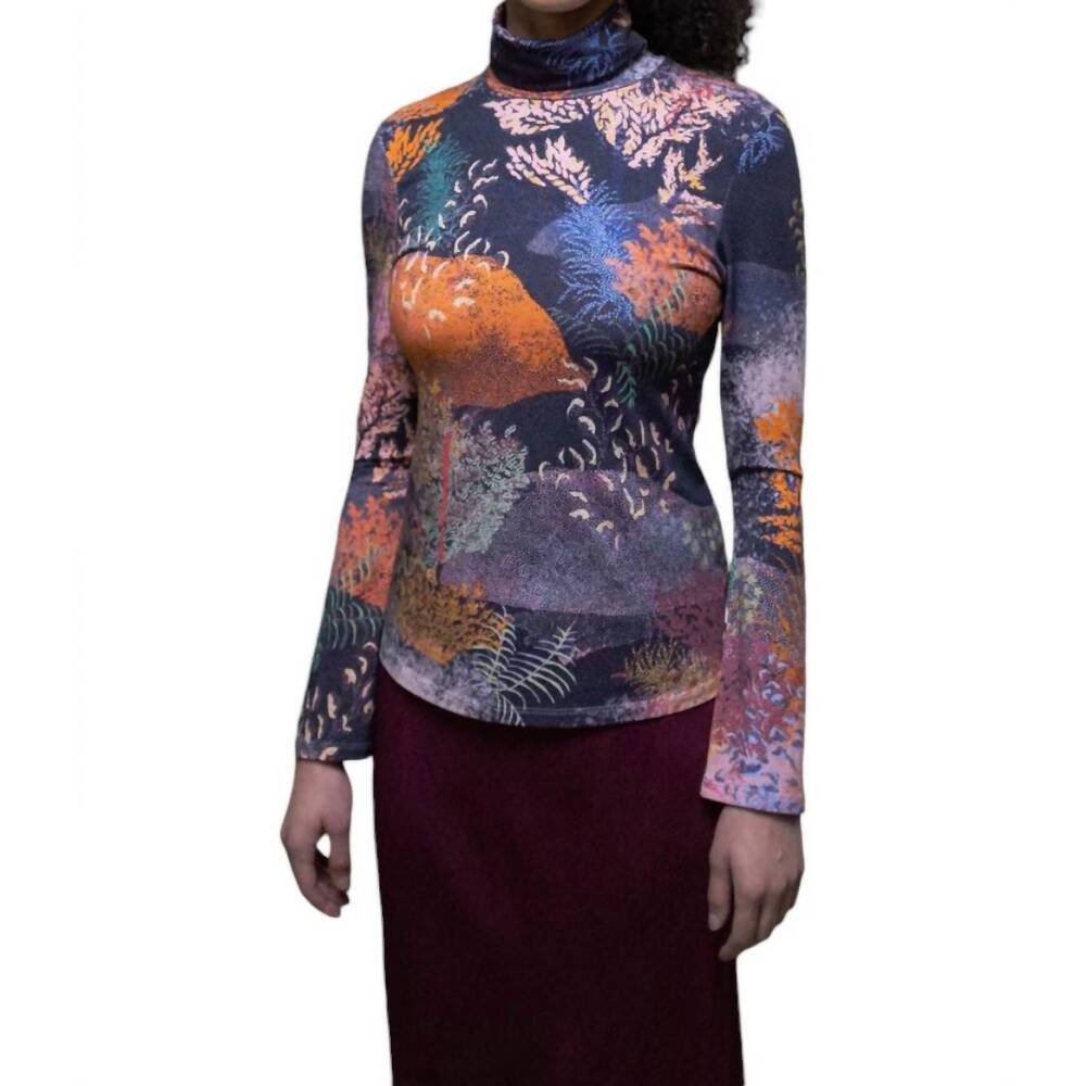 NEW UNTITLED IN MOTION orma turtleneck top in tramuntana